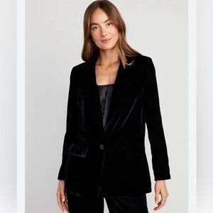 Old Navy black velvet blazer, petite medium, EUC